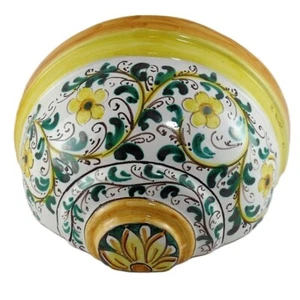 Vaso  gerla   in ceramica portafiori  applique di Caltagirone  L 27  cm - Foto 1 di 5