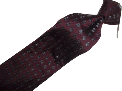 # Gravata de seda tecido geométrico Luciano Barbera Borgonha L60" x 4"W - Imagem 1 de 4