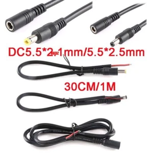 5.5*2.1mm/2.5mm Male Female DC Power Socket Jack Plugs Wire Connector Cable CCTV - Picture 1 of 19