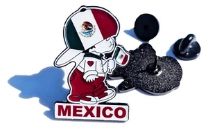 Pin Mexico Pin For Caps Clothing Enamel Badge Mexican Boy Pin Mexican Flag Pin - Picture 1 of 5