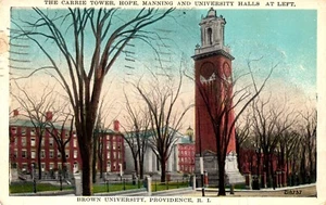 Postal Torre Carrie Hope Manning Brown Universidad Providence Rhode Island - Imagen 1 de 2