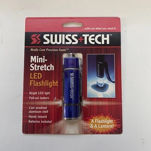 Swiss Tech Mini Stretch LED Flashlight w/ Pull Out Lantern and Lanyard Blue - Picture 1 of 4
