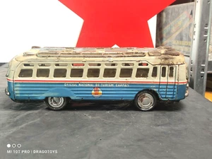 VINTAGE BUS METALOGLOBUS ONT CARPATI 60er BLECHSPIELZEUG REIBUNGS RUMÄNIEN NATIONAL 35cm - Bild 1 von 12