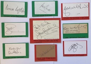 ALEX STEPNEY, COLIN TODD Etc 9 Handsigned Signatures attached to Cards. - Picture 1 of 5