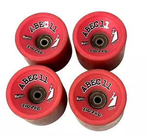Abec11 Ruote Reflex 70mm Zig Zag Longboard Skateboard Rosa Cruiser Senza Cuscinetti - Foto 1 di 5