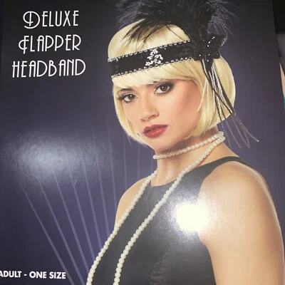 Diadema con cuentas estilo Gatsby de la década de 1920 diadema fiesta de Halloween secuela mol Foto 1 de 3