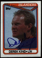 Derek King auto 1990-91 Topps card h1263