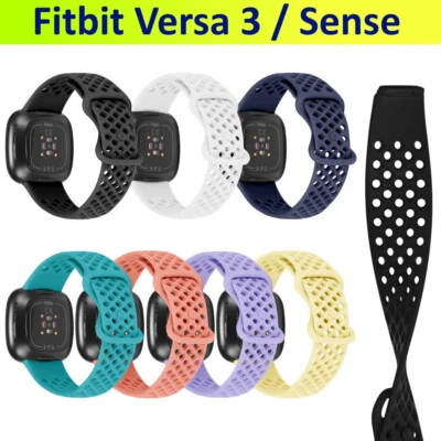 Sport Band Gym Silicone Rubber Loop Strap Wristband For Fitbit Versa 3 / Sense
