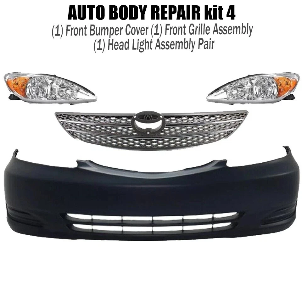 Front Bumper Cover Paintable & Grille Assembly For 2002-2004 Toyota Camry - Image 1 of 4
