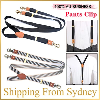 3 Hooks Hanging Pants Clip Suspenders Clips Tie Suspenders Adjustable Braces - image 1 of 4