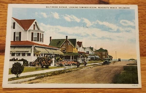 Tarjeta postal Baltimore Ave Rehoboth Beach Delaware PC 1930 Curteich - Imagen 1 de 1