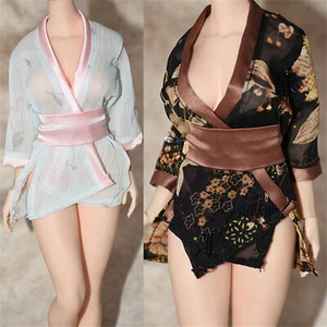 Abbigliamento accappatoio kimono migliorato donna 1/6 adatto figura 12"" TBLeague - Foto 1 di 15