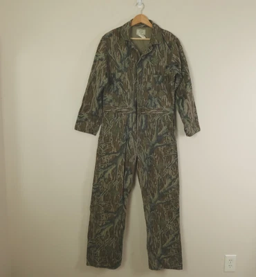 Mossy Oak Bottomland Coveralls Medium Camo Unlined Vintage USA - Image 1 of 4