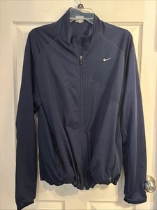 Nike Y2K Track Windbreaker Jacke Damen Large Full Zipper Dri-Fit Navy Blau - Bild 1 von 8