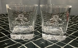 EngraveCrown Royal 4”Tall/ 3.5” Diameter 11 oz Set Of Two / Heavy Base - Picture 1 of 9
