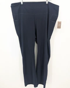 J Jill Fit Performance High Rise Bootcut Pants Womens 3X Navy Blue Pockets Yoga - Picture 1 of 11