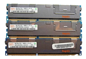 24GB (3x 8GB) Hynix HMT31GR7BFR4A-H9 2Rx4 PC3L-10600R ECC Server RAM - Picture 1 of 2