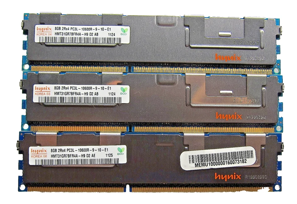 24GB (3x 8GB) Hynix HMT31GR7BFR4A-H9 2Rx4 PC3L-10600R ECC Server RAM - Image 1 of 2