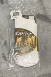 Cabela’s Liner Calcetines 17” Sobre la pantorrilla Blanco Grande (9-12) Hecho en EE. UU. - Imagen 1 de 3