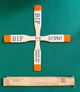 Antique Cross Stick Boomerang 76 Union Oil Promo Advertisement with Box, RARE - Bild 1 von 15