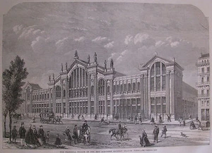 New Northern Railway Station Paris France 1863 Illustrated London News - Picture 1 of 2