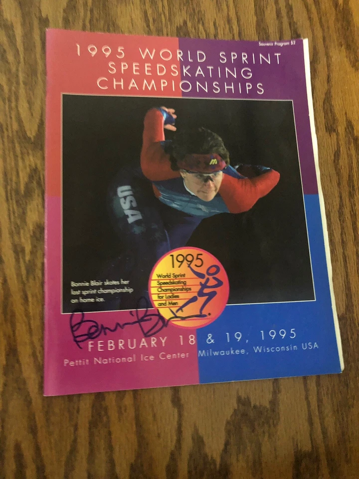 Bonnie Blair Signed 1995 World Sprint Speedskating Championships Program Nice - Image 1 of 1