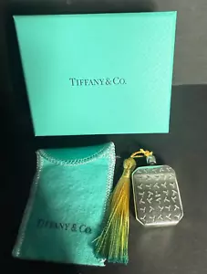 TIFFANY RARE ANTIQUE SILVER 18g PERFUME FLASK "T" MOTIVE WITH MULTICOLOR TASSEL - Picture 1 of 7