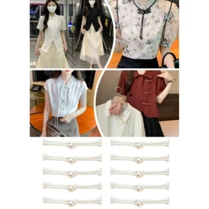 10pcs Dusty Chinese Knot Fasteners Pearls Embellished Buttons Sewing Button - Picture 1 of 27