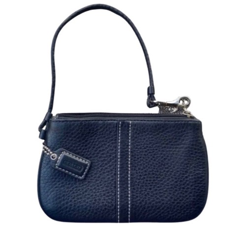 Polso COACH nero in pelle ciottolata