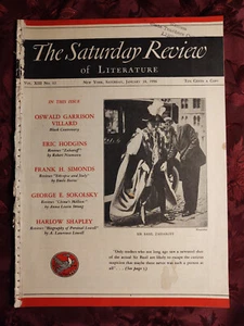 Saturday Review January 18 1936 BASIL ZAHAROFF OSWALD VILLARD - Imagen 1 de 1