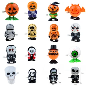 Retro Clockwork Wind Up Metal Walking Jumping Halloween Pumpkin Jump Ghost BJO - Picture 1 of 28