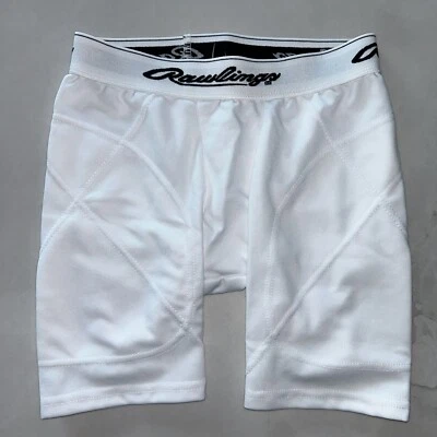Rawlings White Baseball Sliding Shorts Boys Youth Medium  - Image 1 of 4