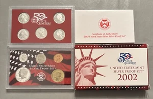 Juego de 10 monedas de plata 2002 S Estados Unidos como nuevas caja original certificado de autenticidad ¡Envío gratuito!! - Imagen 1 de 9