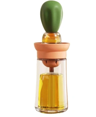 2 in 1 Brown Oil Dispenser Bottle with Brush and Dropper for Kitchen Cooking BBQ - Image 1 of 4