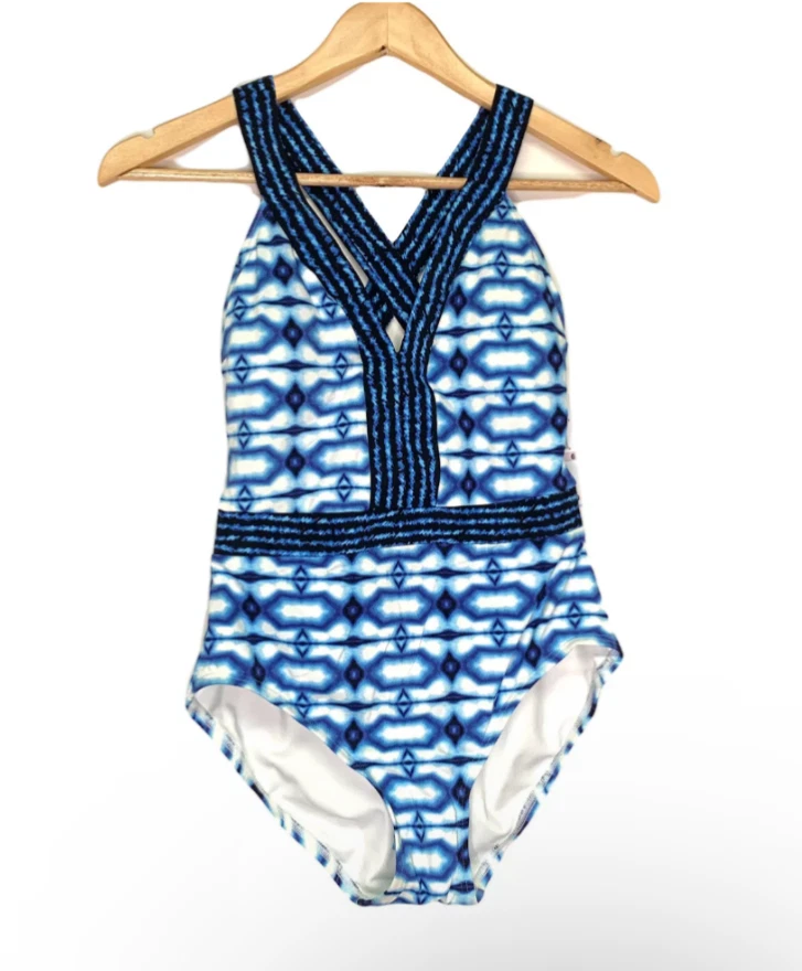 Traje de baño Michael Kors Cruise Summer Breeze para mujer talla 6 azul blanco de una pieza Foto 1 de 3