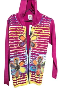 India Boutique NWT L Full Zip Hoodie Sweatshirt 100% Cotton Nepal Boho Hippie - Bild 1 von 20