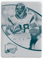 Adrian Peterson Vikings 2009 Upper Deck Cyan PRINTING PLATE #1/1 Rare!