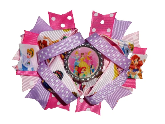 NUEVO Clip de moño para el cabello Princesa Niñas Ariel Cenicienta Blancanieves Belle Rapunzel Elsa Foto 1 de 1