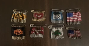  Handgefertigte amerikanische Flagge Halloween Herz Pin Brosche Sicherheitsstifte Samen Perlen Menge 8 - Bild 1 von 5