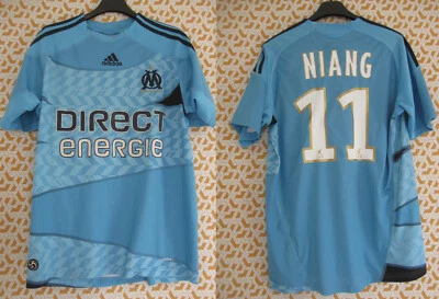 Maillot Olympique Marseille 2009 Direct Energie Niang #11 Adidas - 16 ans / S - Photo 1/4