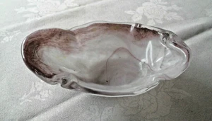 Bleikristall Schale "Peter Kaspar" single-art mundgeblasen weiß-rosa rar edel - Bild 1 von 3