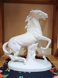 Porzellanfigur weißes Pferd-(Graefenthal-Thüringen-1958)-Antik-Guter Zustand! - Bild 1 von 12