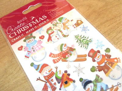 Christmas Snowman Labels Stickers Sticky labels for Festive Craft & Cards WD30 - Image 1 of 2