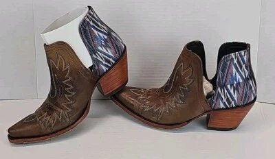 Ariat Women Sz 11B Chimayo Dixon Western Boot Tan/New Mexico Navy Print 10042579 - Image 1 of 4