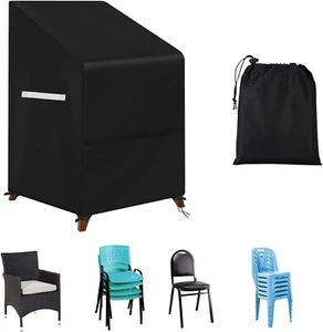 Stapelbar Terrasse Stuhl Abdeckung UV Beständig Wasserdicht Outdoor Stuhl Abdeckung Schwerlast - Bild 1 von 7