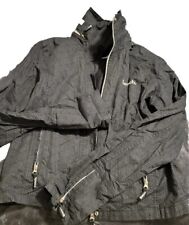 Bench Women's Small Jacket Coat Windbreaker With Hood Light Grey Black Size XL