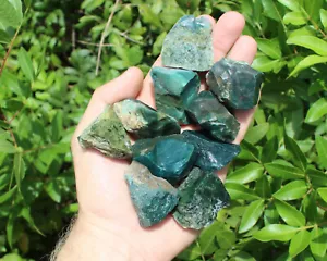 10 Natural Rough Moss Agate Crystals (Raw Agate, Crystal Healing) - Bild 1 von 9