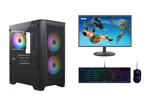 Gaming PC Bundle Intel Quad Core 8GB 1TB Windows 10 GT710 DUAL SCREEN Budget  - Picture 1 of 6