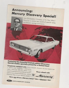 Original 1966 Mercury Small Magazine Ad "Christpher Columbus" - Picture 1 of 1