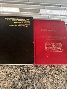 Foundations of Behavioral Research Fred N. Kerlinger Lot of2 📚HC Conceptual💫VG - Picture 1 of 17
